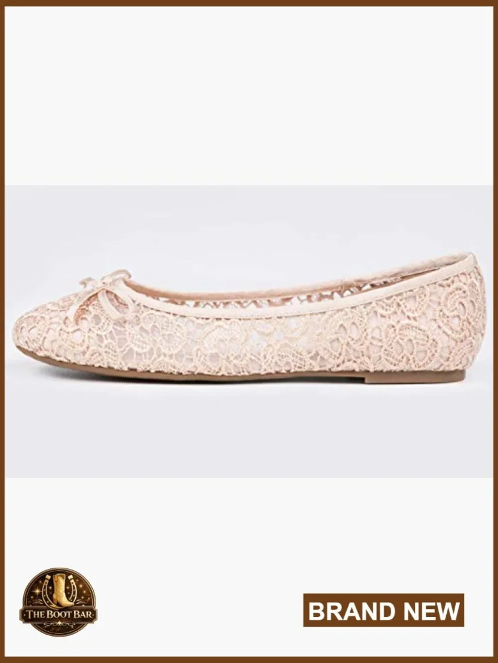 Women's Lace Ballet Flats Breathable Crochet Round Toe Slip On Flat